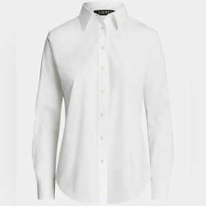 Lauren Ralph Lauren 100% Cotton Off White Button Down Collared Shirt 1X